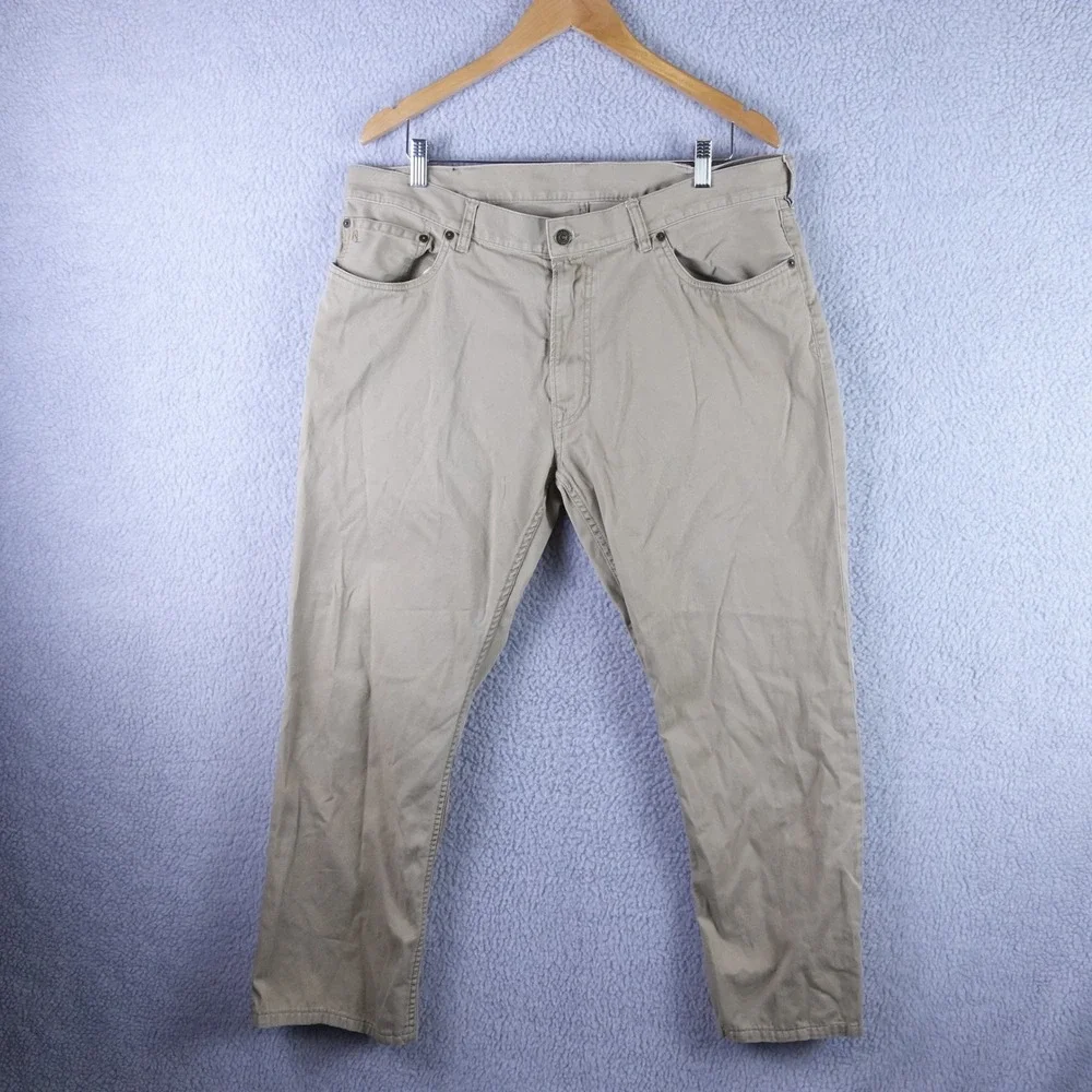 Polo Ralph Lauren Mens Tan Khaki Cotton Twill Straight Leg Pants 38x29‎